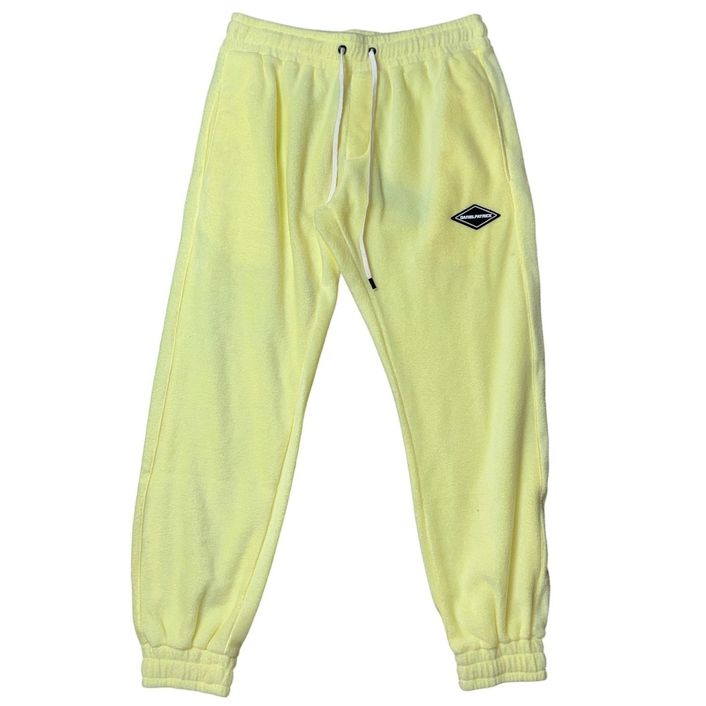 Daniel Patrick Yellow Polar Fleece Sweatpants Joggers Mens Size M Made in USA